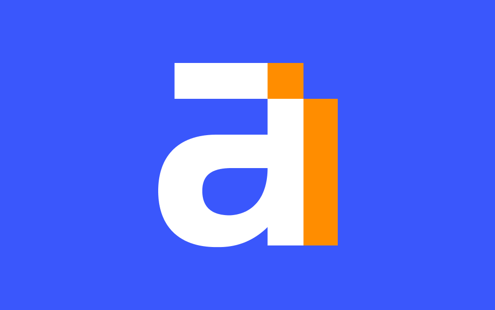 Kompaktes Ahrefs-Logo auf blauem Hintergrund