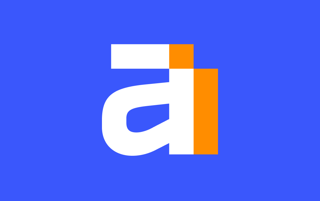Logo Ahrefs compact sur fond bleu