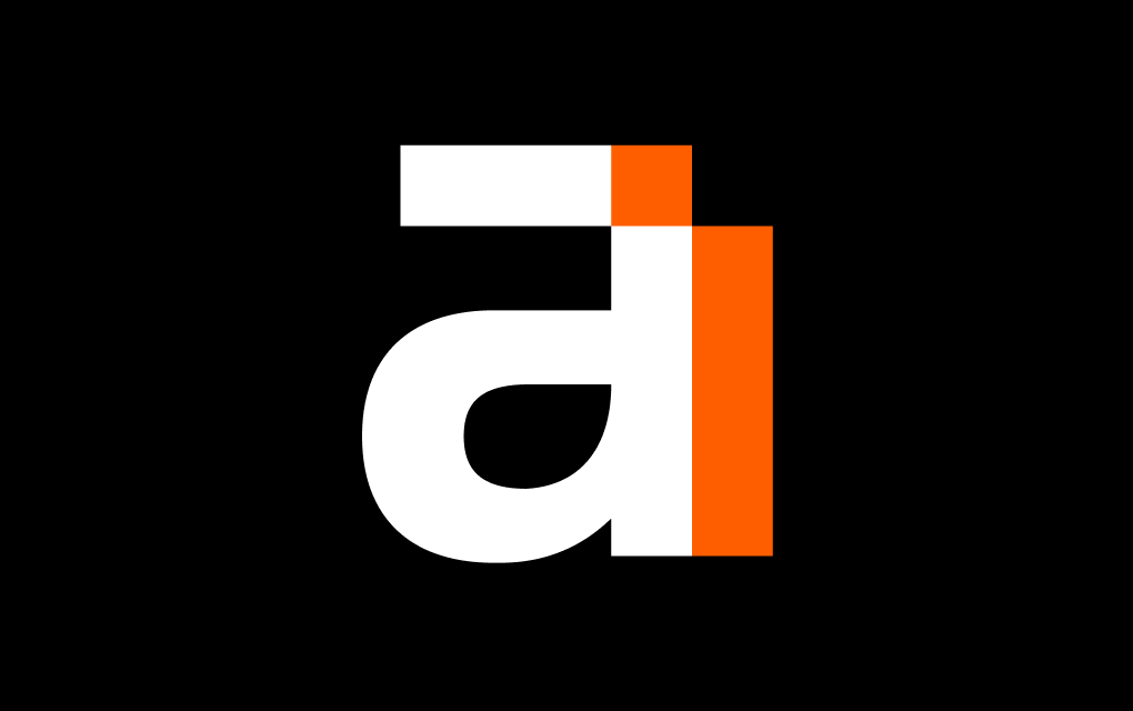 Kompaktes Ahrefs-Logo auf dunklem Hintergrund