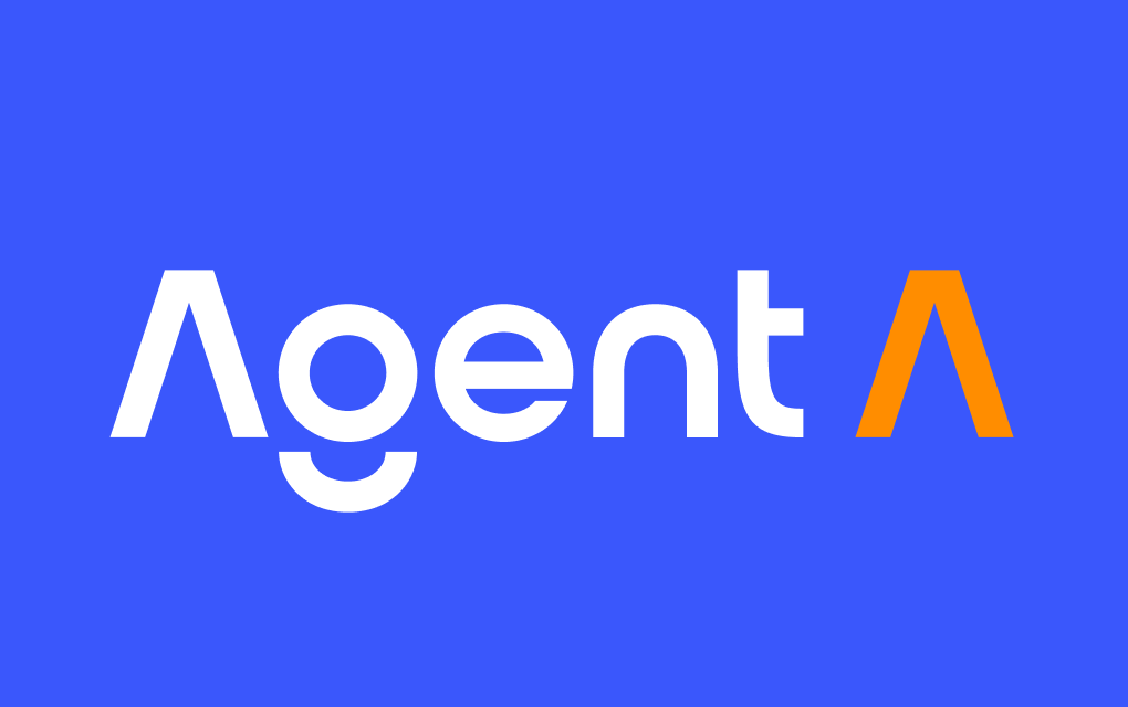 Agent-A-Logo auf blauem Hintergrund