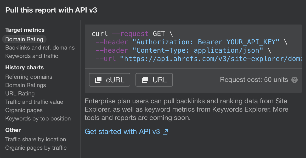 Отримайте цей звіт за допомогою API v3