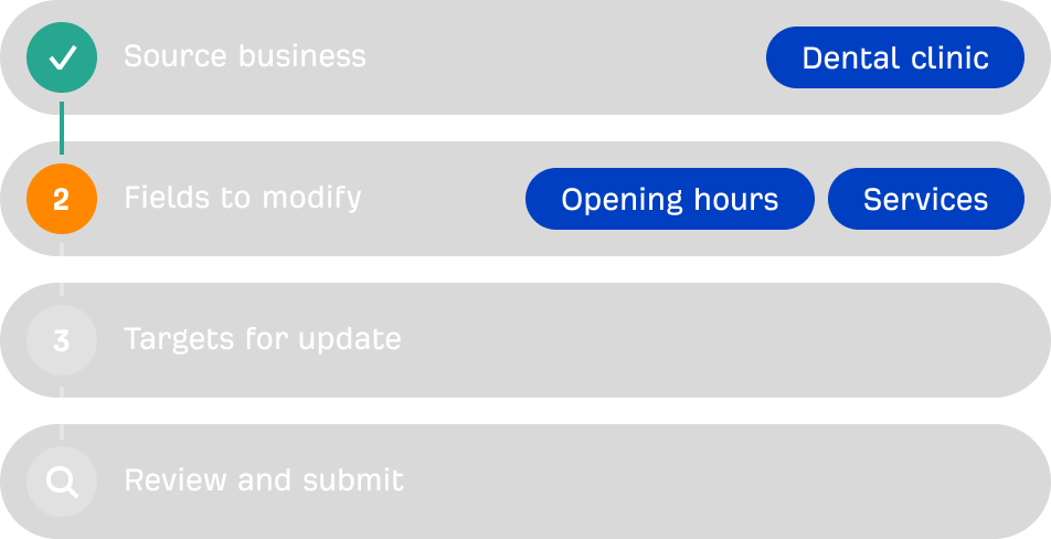 Bulk edit workflow steps