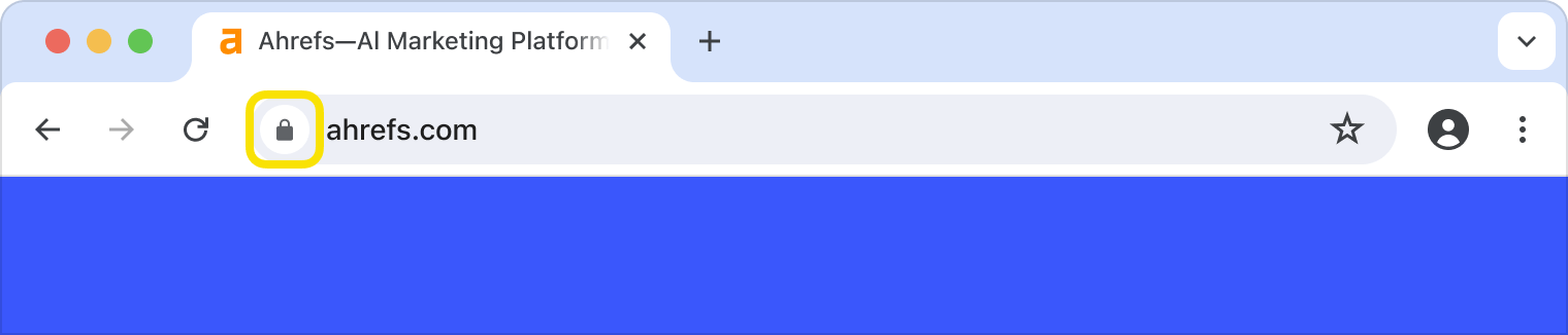 浏览器地址栏显示 ahrefs.com 的锁形图标，表示安全的 HTTPS 连接