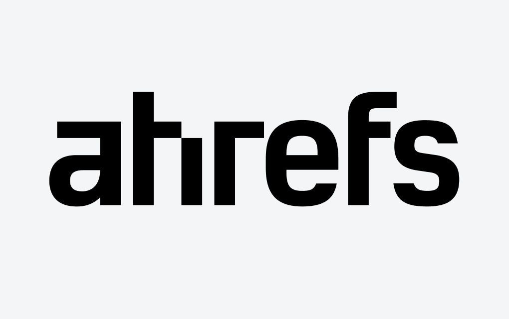 Monochromes Ahrefs-Logo auf hellem Hintergrund