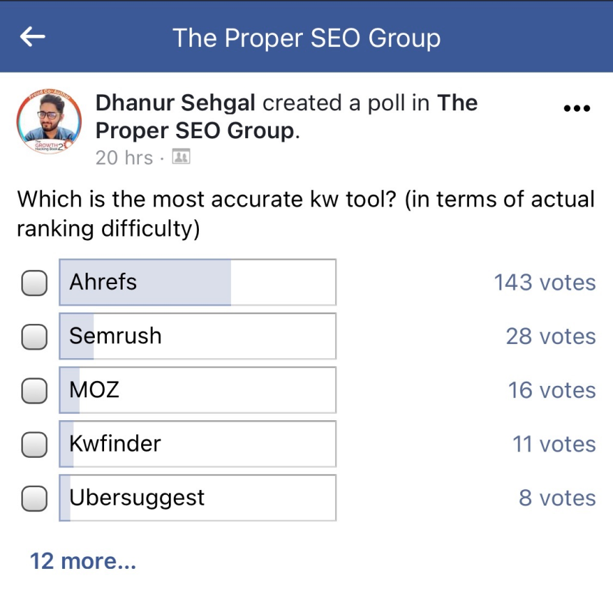 適切な SEO グループのスクリーンショット