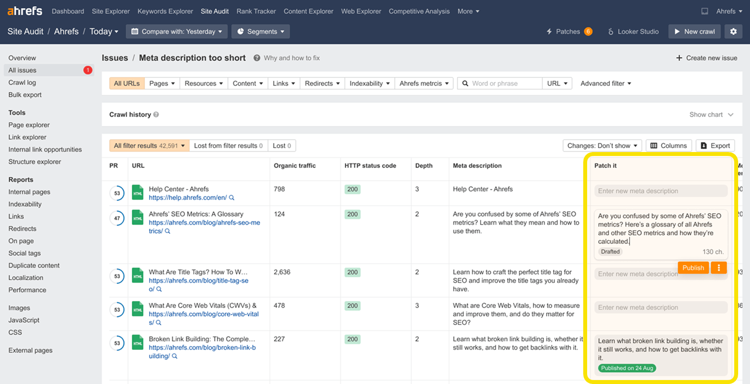 Example of an engaging meta description in search results