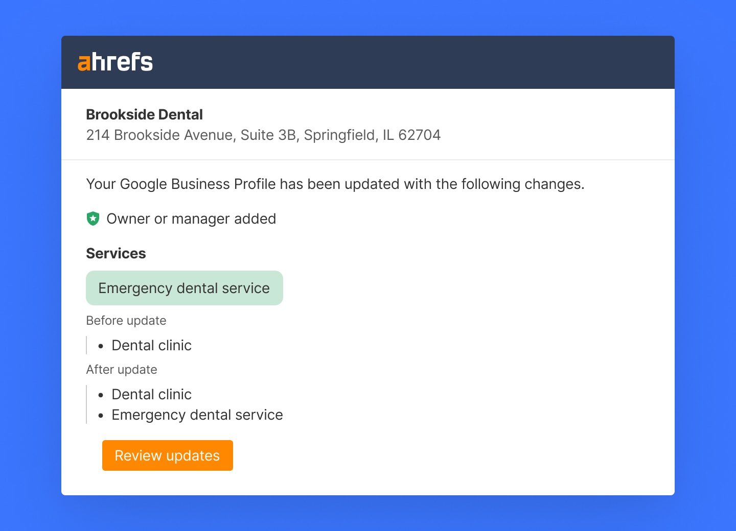 Google ビジネスプロフィール変更アラート
