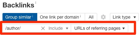 backlinks author search