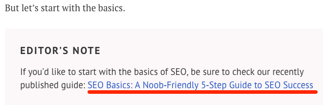 seo basics internal link