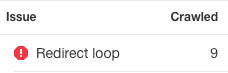 redirect loop error site audit