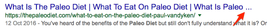 paleo diet title tag truncation
