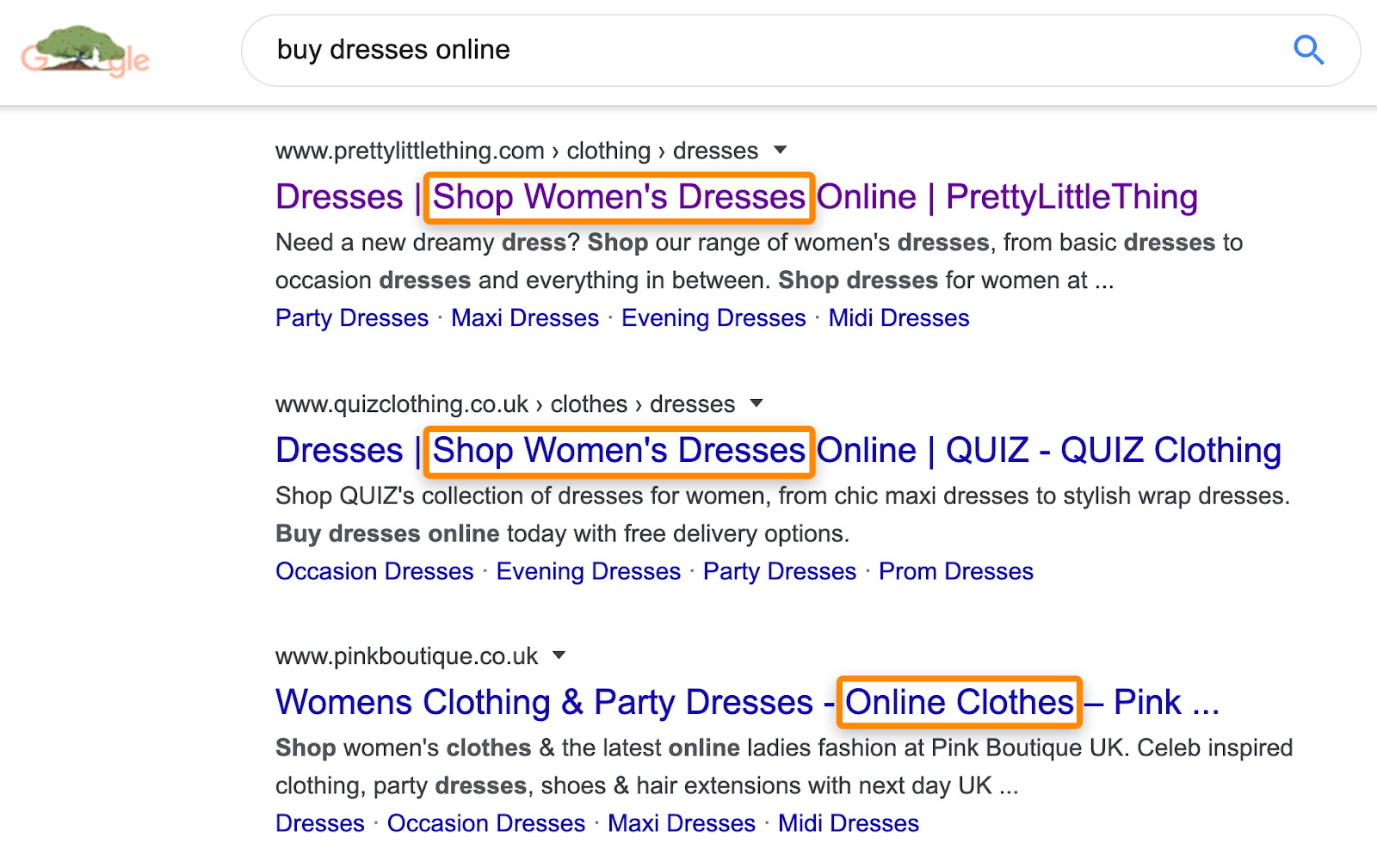 7 serp buy dresses online