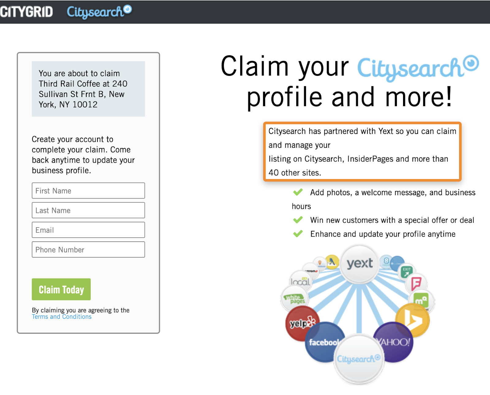 11 claim through yext