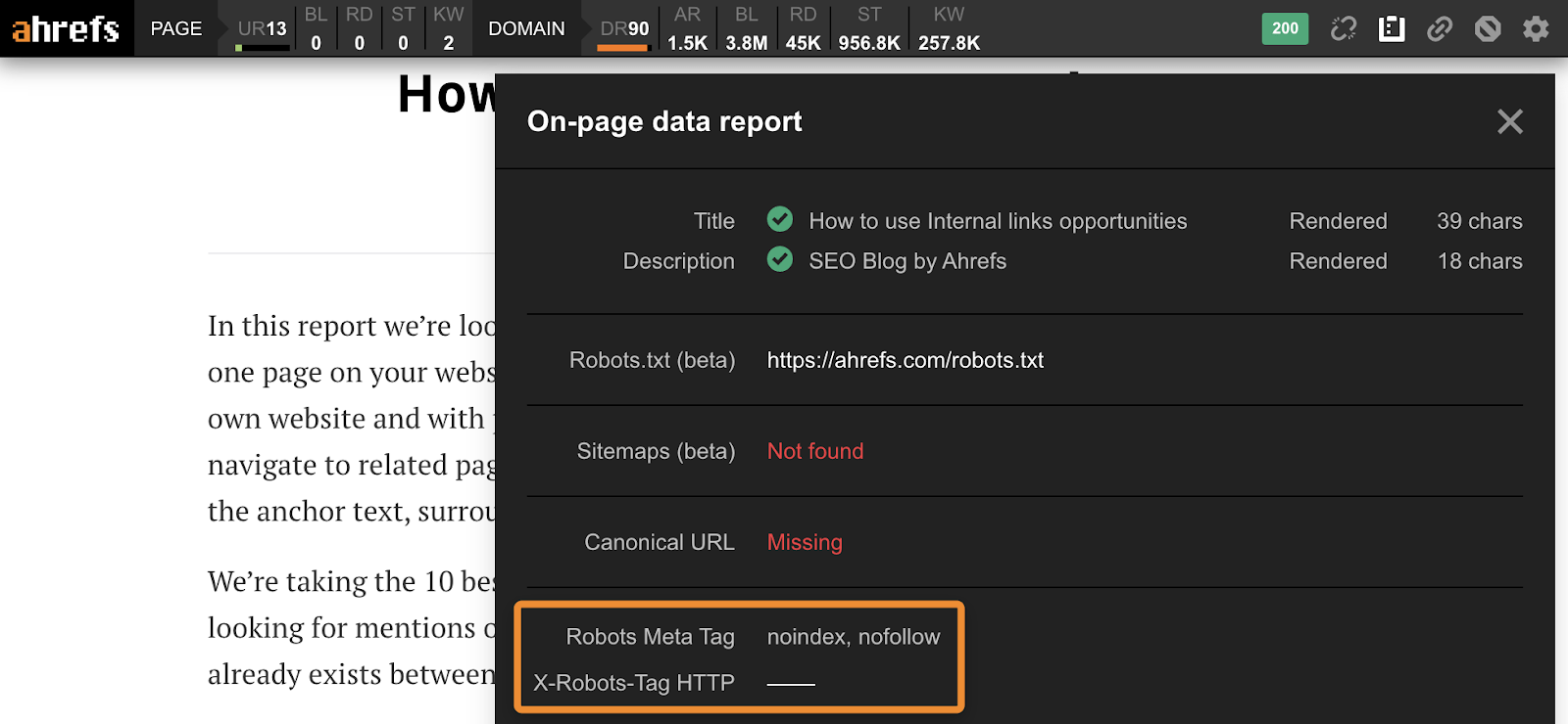 3 noindex ahrefs toolbar