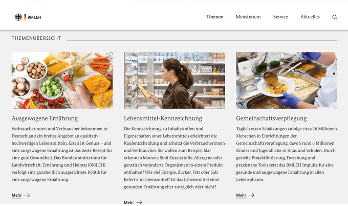 Screenshot einer beispielhaften Ressourcenseite