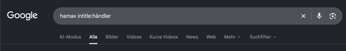 Screenshot aus der Google Suche mit speziellem Suchoperator