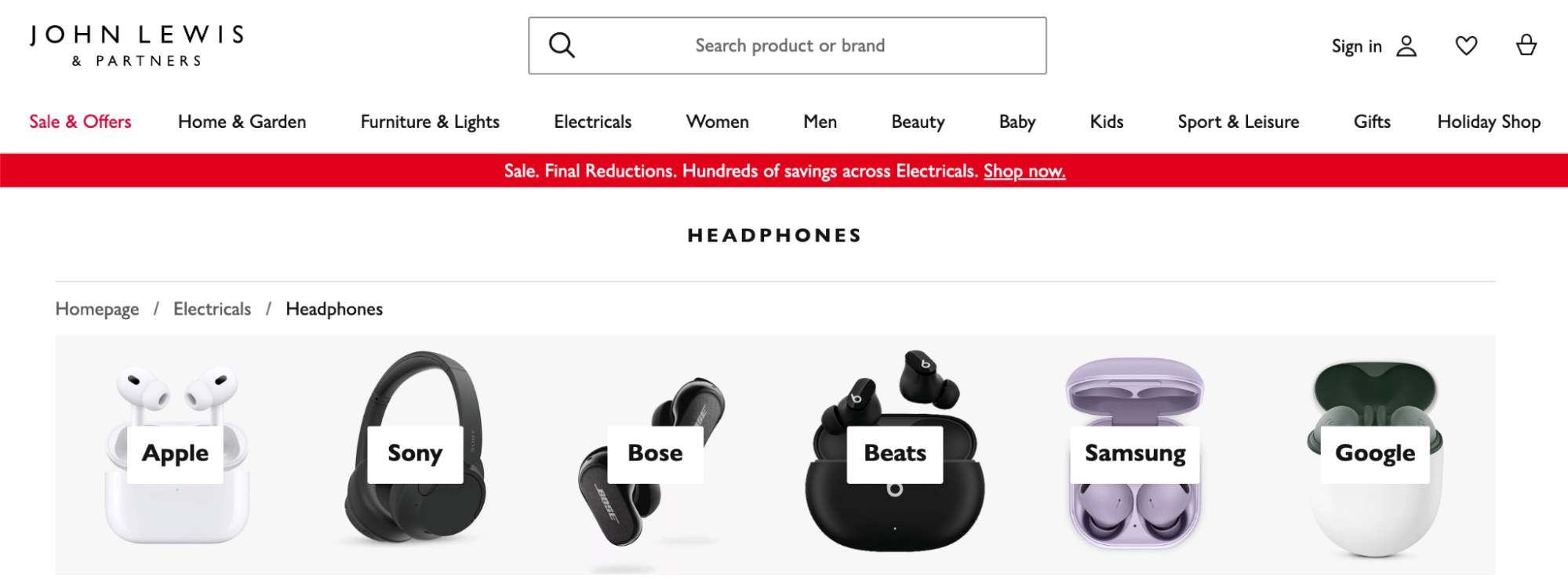 categorias de productos