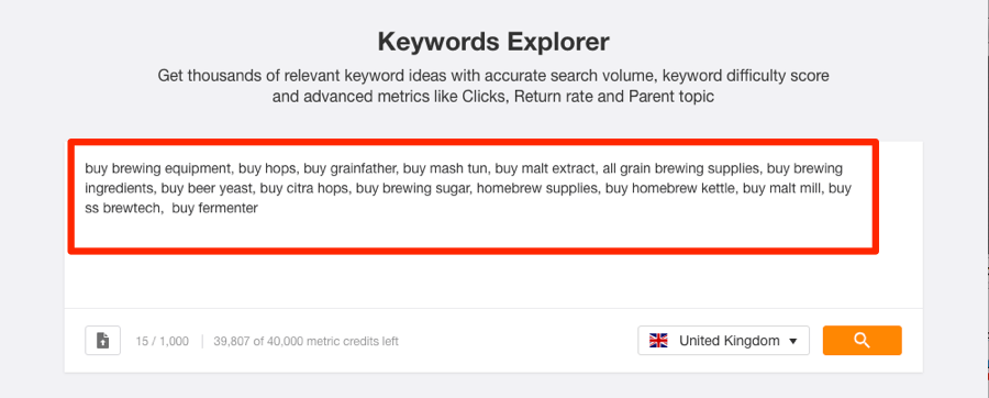 keywords explorer brewing keywords