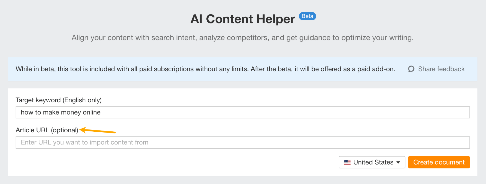 AI Content Helper de Ahrefs.