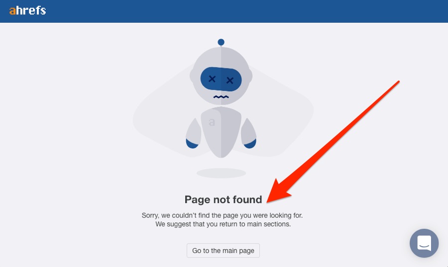 ahrefs page not found