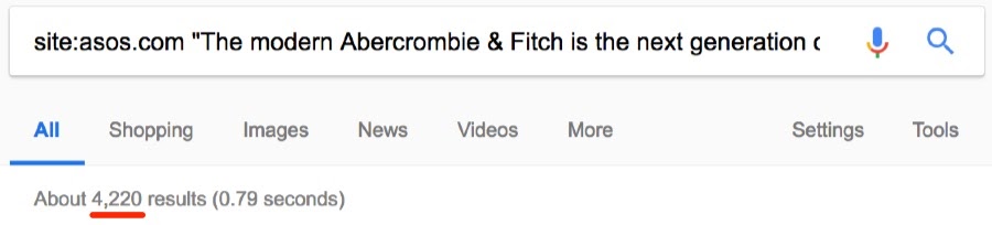abercrombie and fitch ahrefs duplicate same domain
