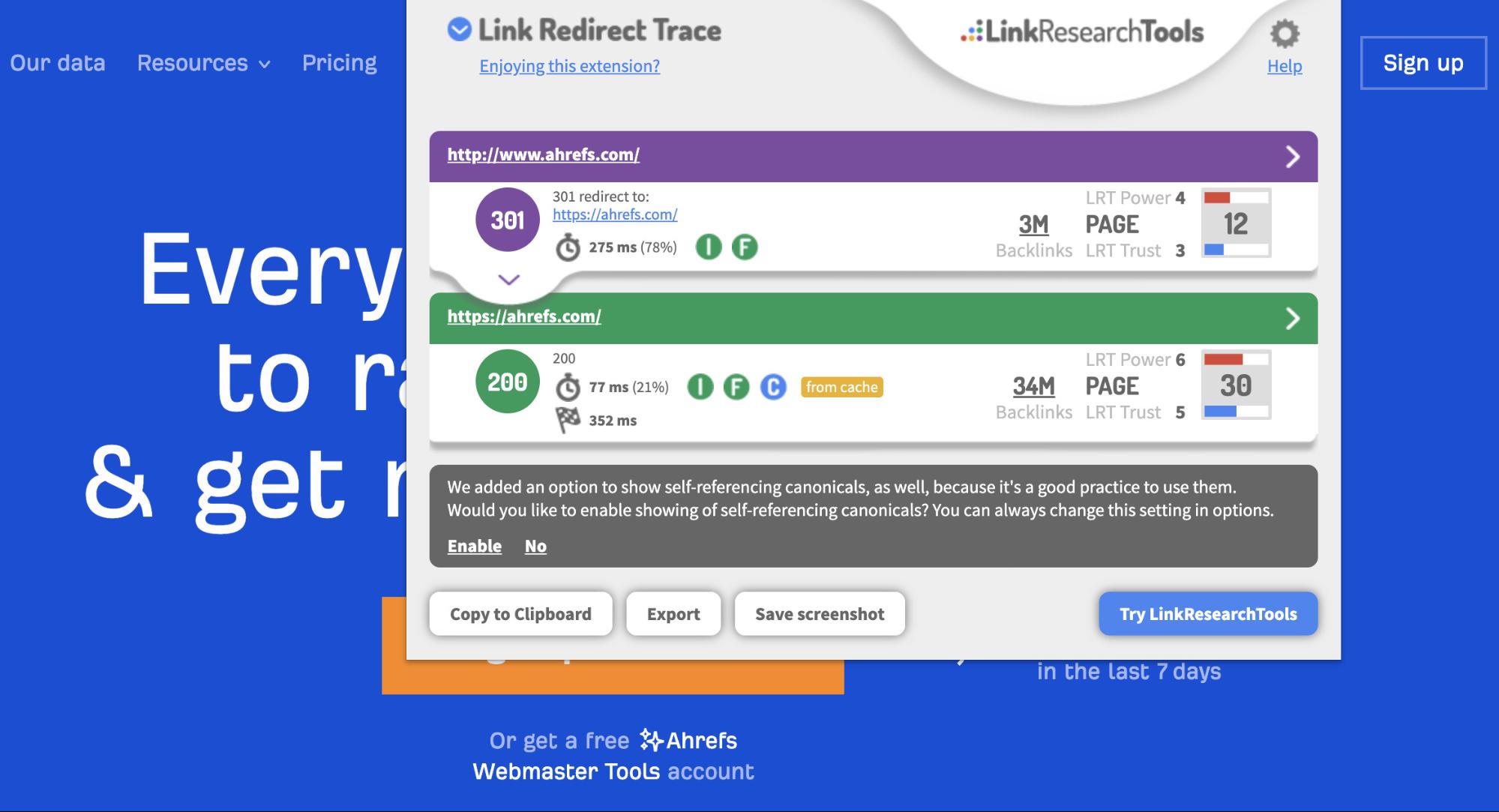 Link Redirect Trace.