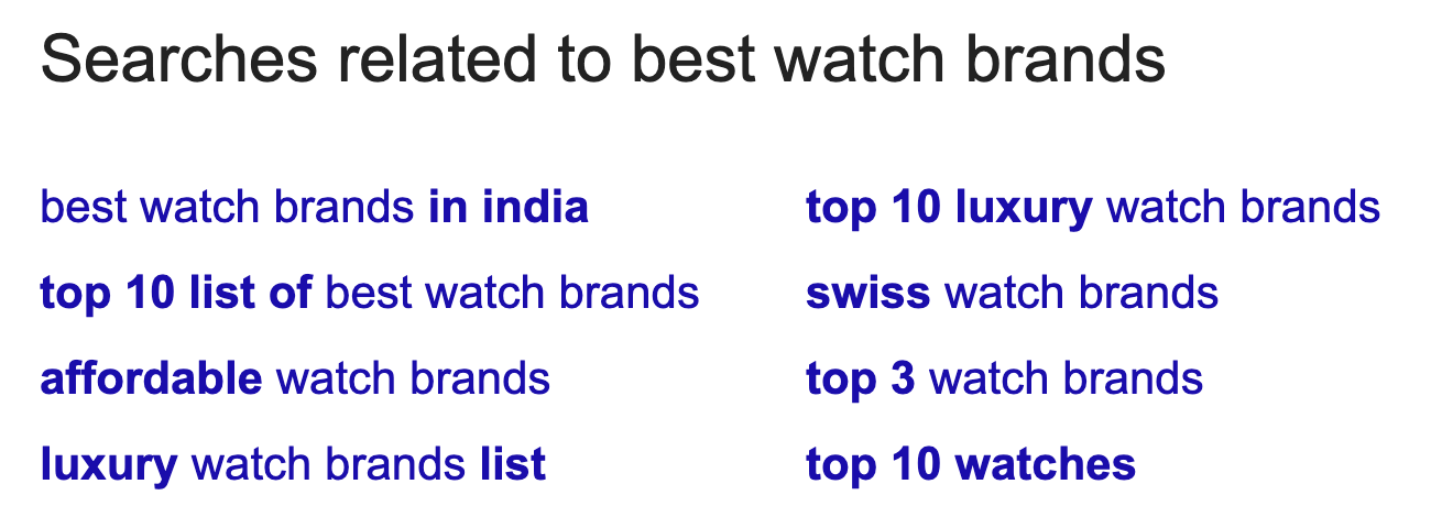 searches related to watch brands