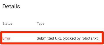 blocked by robots search console