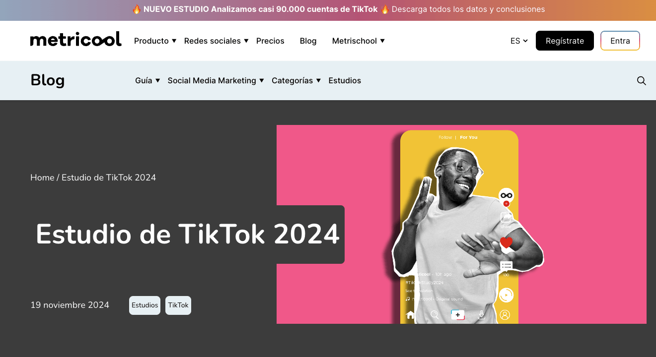 Estudio de TikTok de Metricool