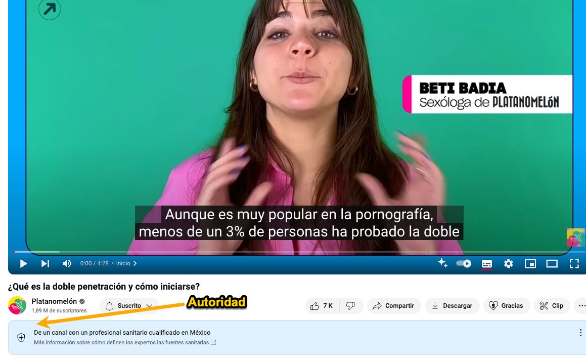 Vídeo del canal de YouTube de Platanomelón