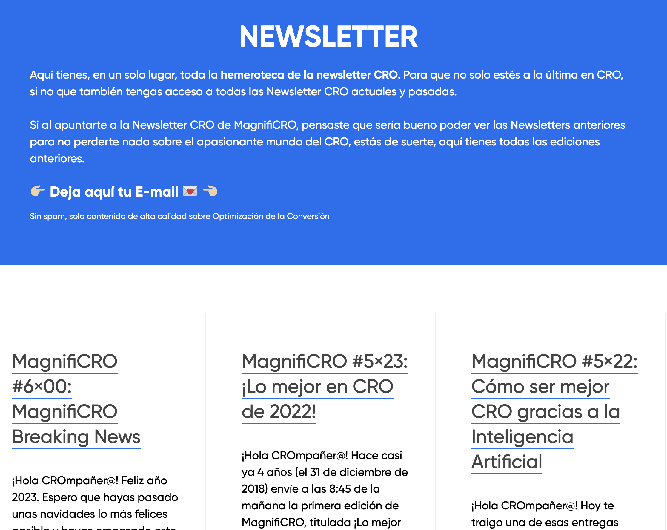MagnifiCRO newsletter