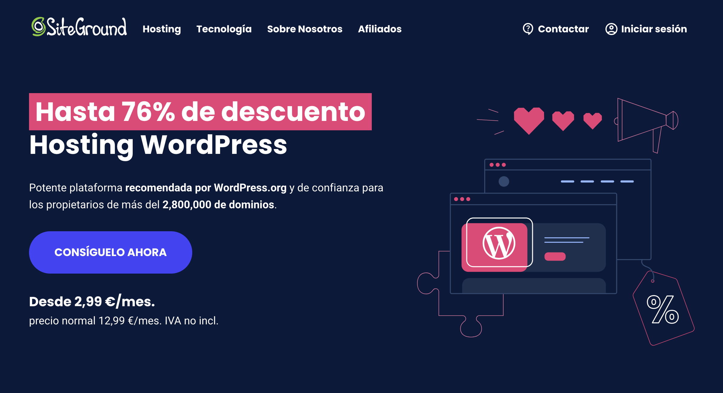 Hosting para WordPress en SiteGround