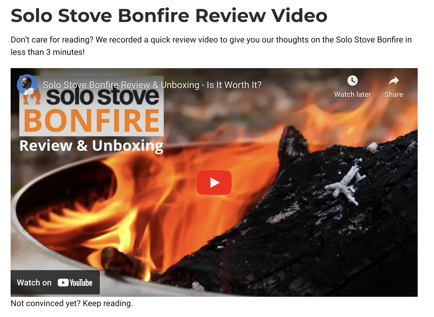 Solo Stove bonfire review ejemplo de marketing de afiliados