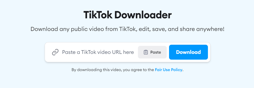 Descargador de vídeos de TikTok de Veed.