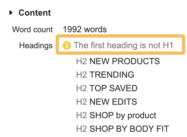 Etiqueta H1, vía Barra de herramientas SEO de Ahrefs.