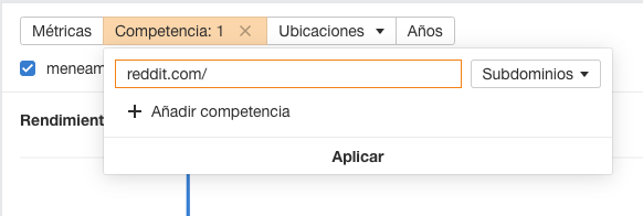 Añadiendo un competidor en Site Explorer de Ahrefs