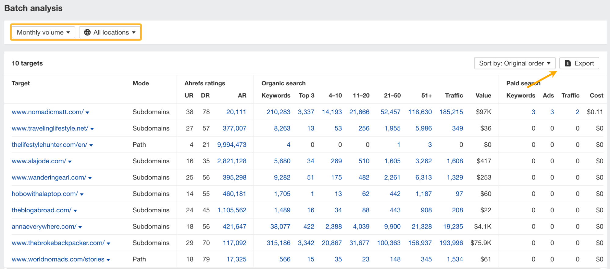 Actualizaciones generales en análisis por lotes