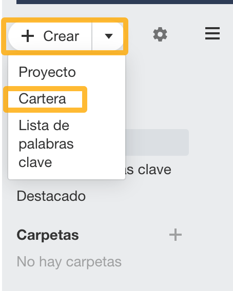 Cómo crear Carteras en Ahrefs