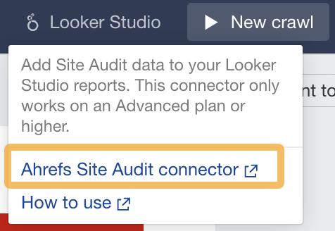 Conector Ahrefs Site Audit.