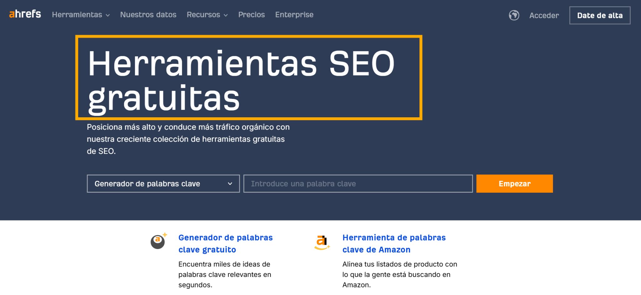 Herramientas gratuitas SEO Ahrefs