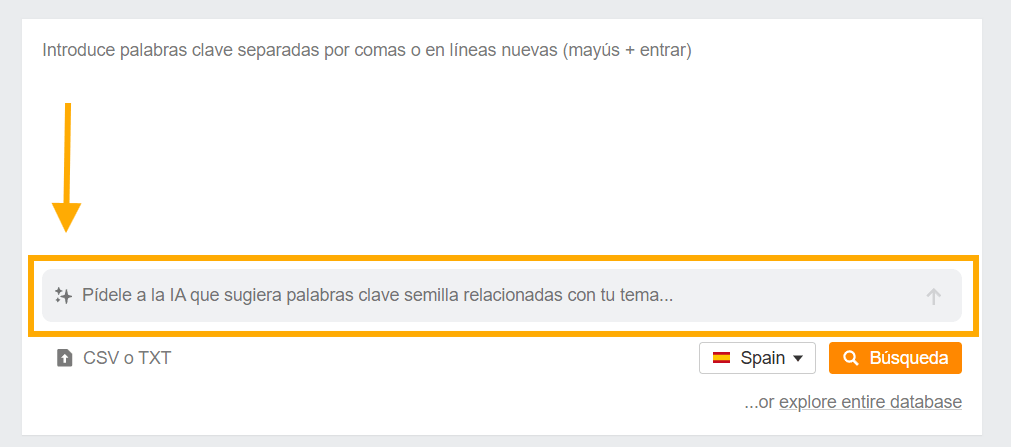 Sugerencias de palabras clave IA en Ahrefs