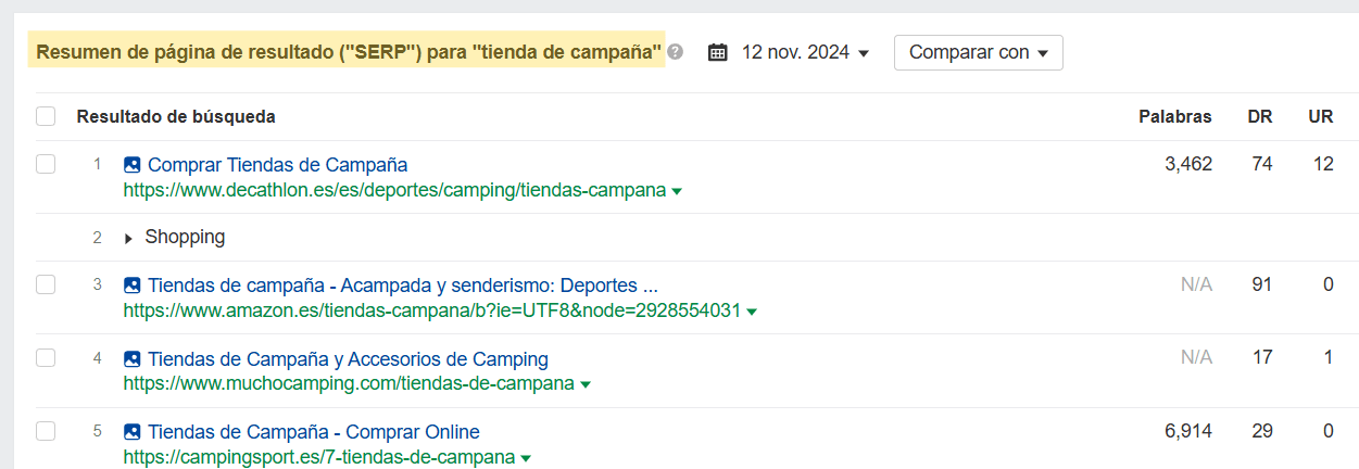 SERP, Intención de búsqueda con IA Ahrefs