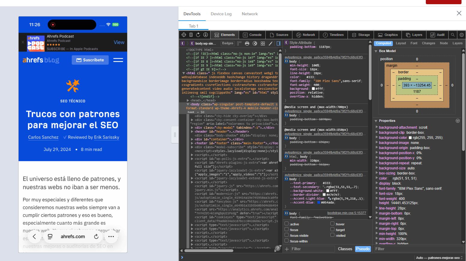 Acceso a la webtools por medio de uin simulador de Iphone