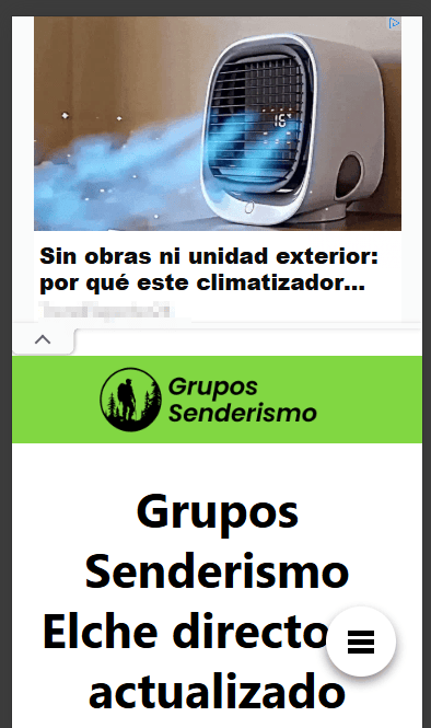 Anuncio muy intrusivo en una web movil