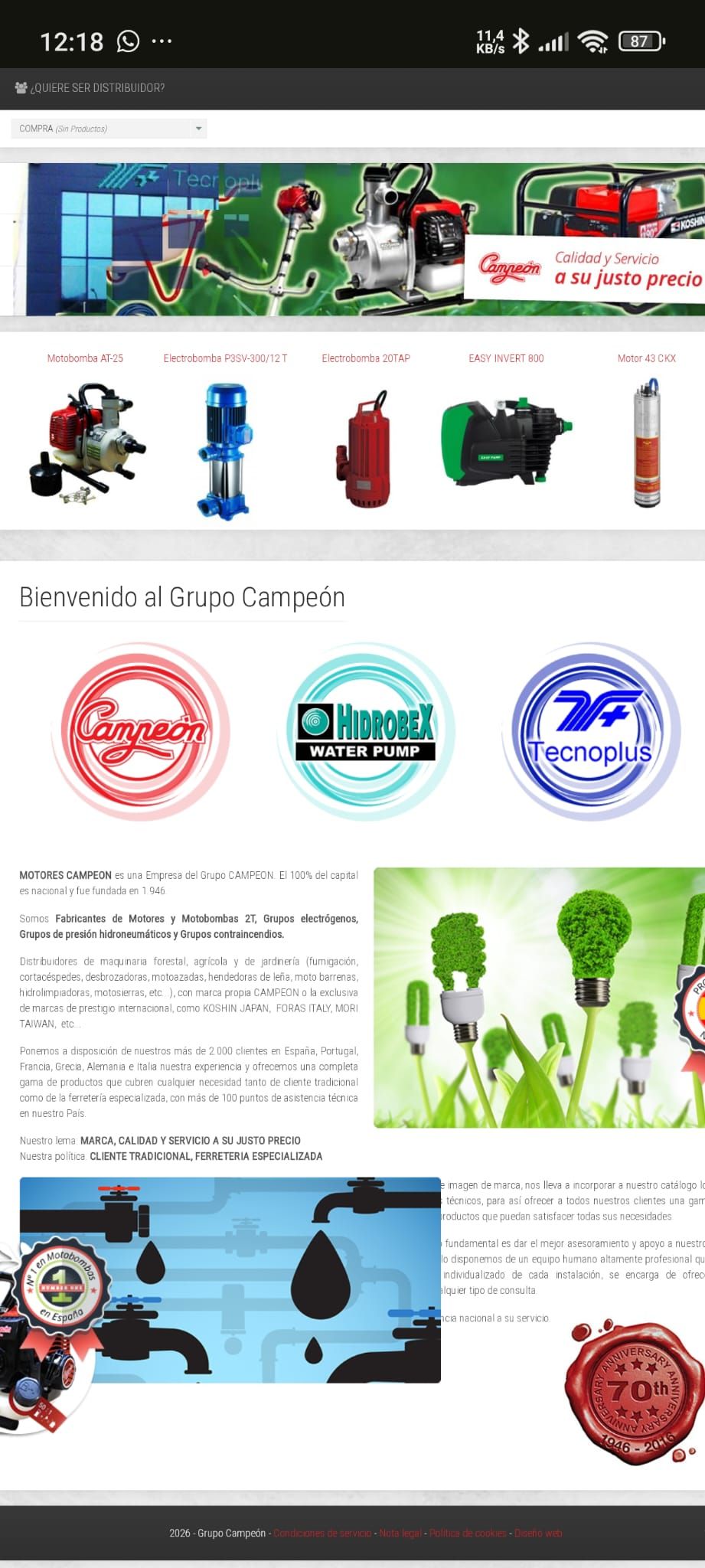 web en el móvil con una mala distribución de imágenes