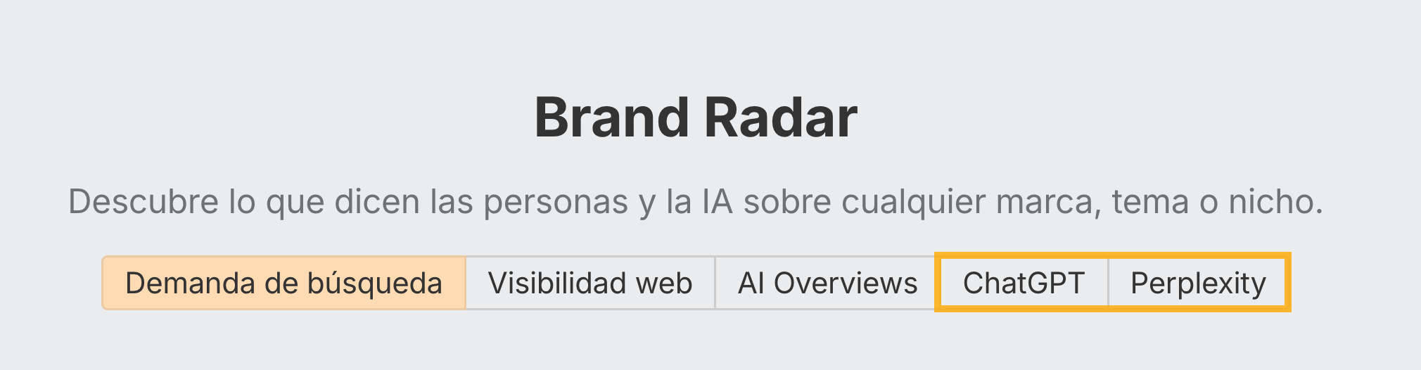 Nuevos índices (chatgpt y perplexity) herramienta Brand Radar de Ahrefs