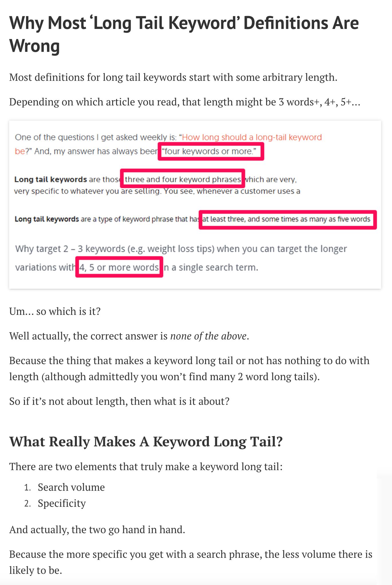 La versión 2018 de nuestro artículo sobre palabras clave long-tail.