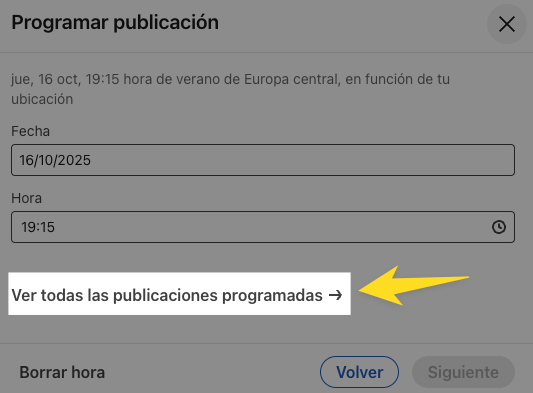 Cómo ver las publicaciones programadas