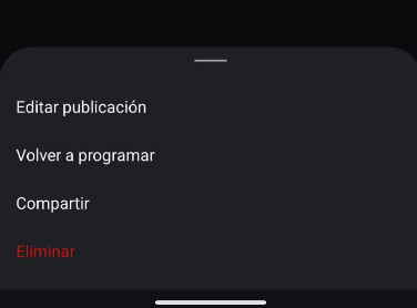 Editando o borrando las publicaciones programadas en Instagram