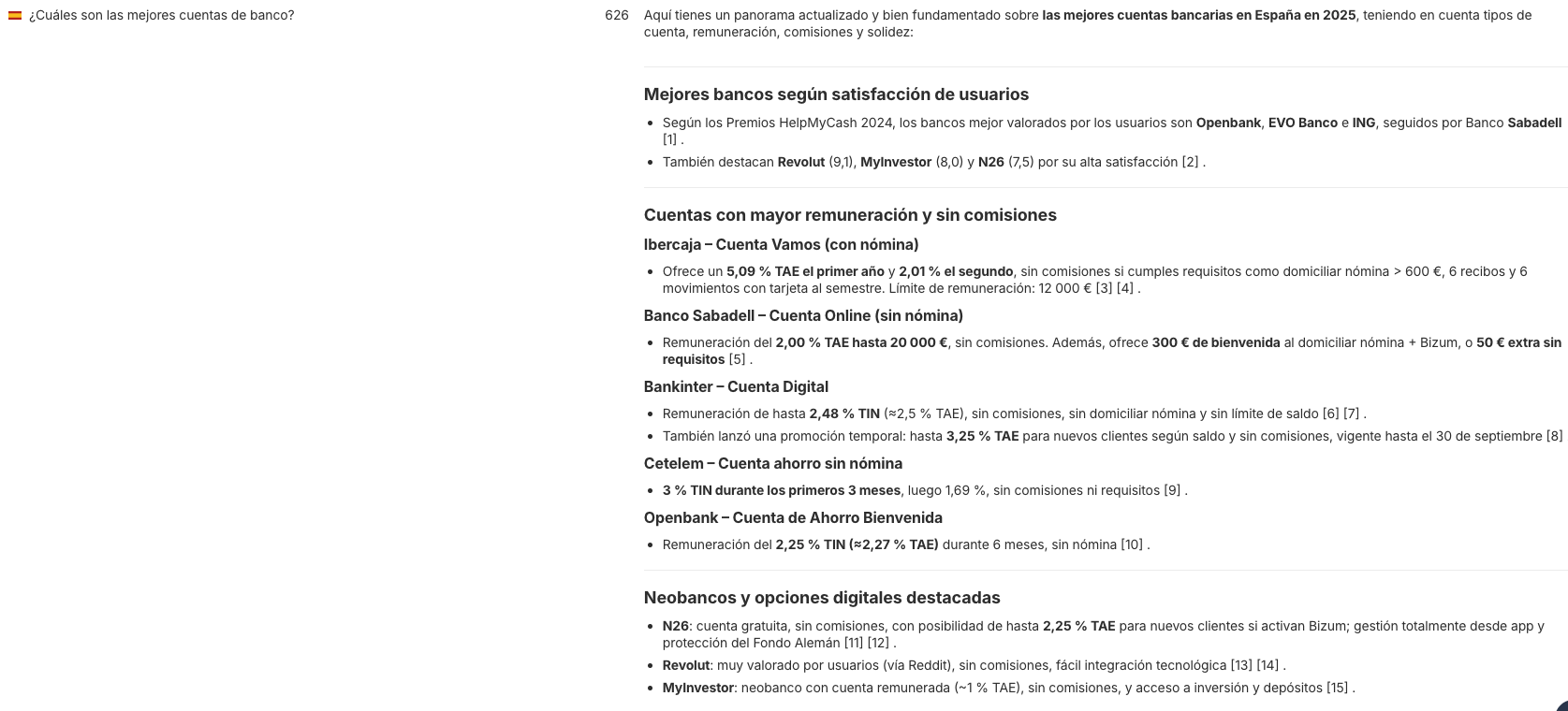 Respuesta completa en Brand Radar